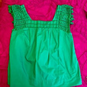Kelly green J crew lightweight summer top